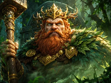 Bärtiger Waldkönig mit goldener Krone